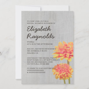 Zinnia Bridal Shower Invitations Kaart