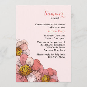 Zinnia Cluster Invitation Kaart