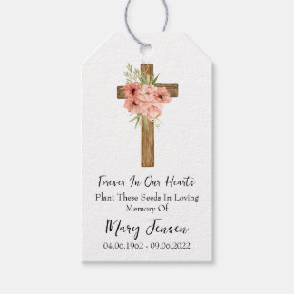Zinnia Cross Memorial Funeral Seed Packet  Cadeaulabel