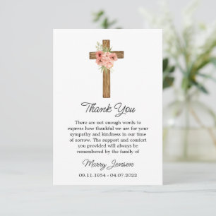 Zinnia Cross Sympathie Dankkaart Bedankkaart
