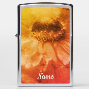 Zinnia Daisy-bloem in Sepia gepersonaliseerd