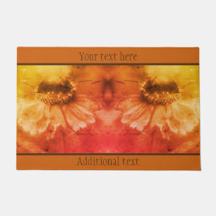 Zinnia Daisy-bloem in Sepia gepersonaliseerd Deurmat