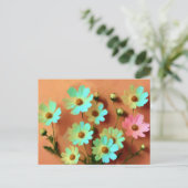 Zinnia Elegans Bloemen Briefkaart (Staand voorkant)