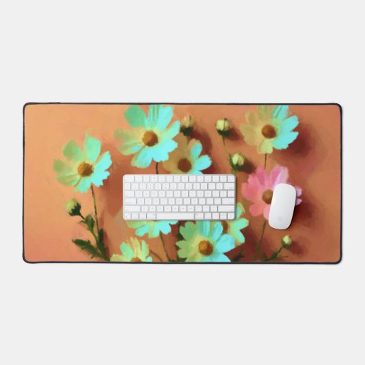 Zinnia Elegans Bloemen Bureaumat (Keyboard & Muis)