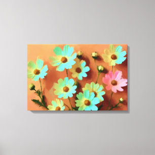 Zinnia Elegans Bloemen Elegant Canvas Afdruk