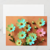 Zinnia Elegans Bloemen Kaart (Voorkant / Achterkant)