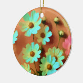 Zinnia Elegans Bloemen Keramisch Ornament (Links)