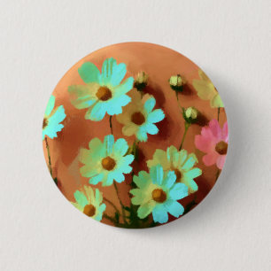 Zinnia Elegans Bloemen Ronde Button 5,7 Cm