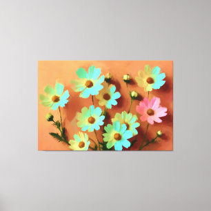 Zinnia Elegans Expressive Style Canvas Afdruk