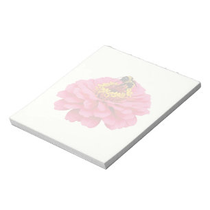 Zinnia en bijen notitieblok