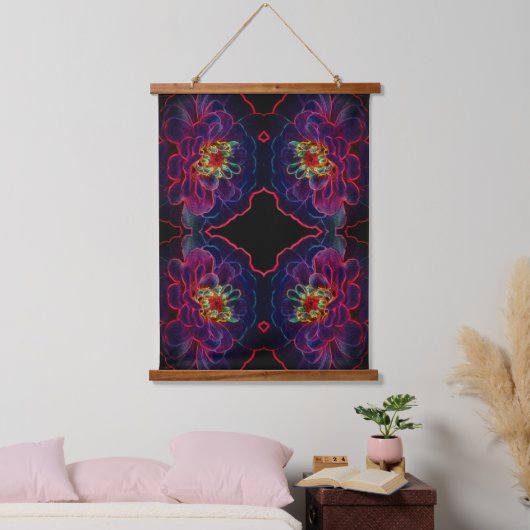 Zinnia Fantasy Abstract Flower Art Hangend Wandkleed (Slaapkamer)