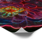 Zinnia Fantasy Abstract Flower Art Poster (Hoek)