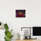 Zinnia Fantasy Abstract Flower Art Poster (Thuiskantoor)