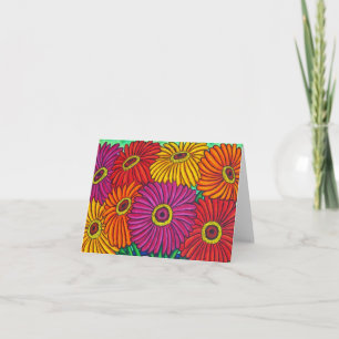 Zinnia Fiesta "Floral Crop" Opmerking/Wenskaart Kaart
