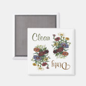 Zinnia Fleurs Lave-vaisselle Magnet (Recto/Verso)