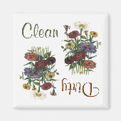 Zinnia Fleurs Lave-vaisselle Magnet (Devant)