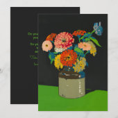 Zinnia floral crock obtenir bien bientôt carte de  (Devant / Derrière)