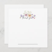 Zinnia Floral Merci Carte pour notes (Devant / Derrière)