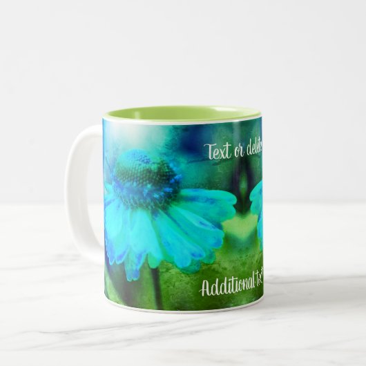 Zinnia Flower Distress Art, gepersonaliseerd Tweekleurige Koffiemok (Voorkant links)