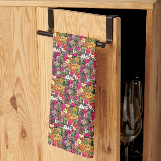 Zinnia Flower Garden Floral Kitchen Towel Theedoek (Derde Gevouwen)