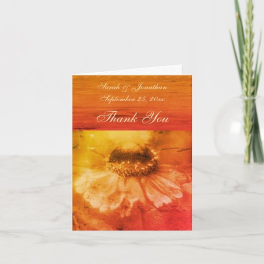 Zinnia Flower Gepersonaliseerde bruiloft Bedankkaart (Voorkant)
