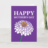 Zinnia flower Happy Mothers Day carte pour maman (Devant)