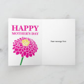 Zinnia flower Happy Mothers Day carte pour maman (Intérieur)