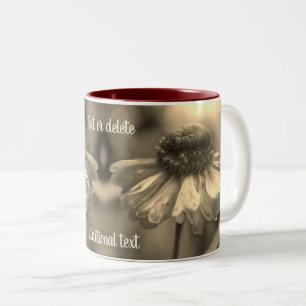 Zinnia Flower Sepia Aangepast Tweekleurige Koffiemok