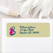 Zinnia Flowers Monogram Initiaal B Etiket (Insitu)