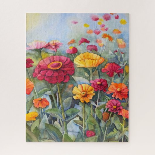 Zinnia Garden (520 Piece puzzle 16x20) (Vertical)