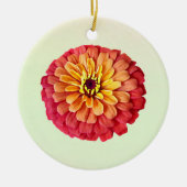 Zinnia in tinten van Sinaasappel Keramisch Ornament (Voorkant)