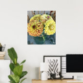 Zinnia Queen Limoen Blush Poster (Thuiskantoor)