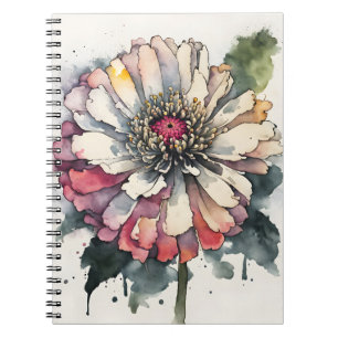 Zinnia - Waterverf bloemen Notitieboek