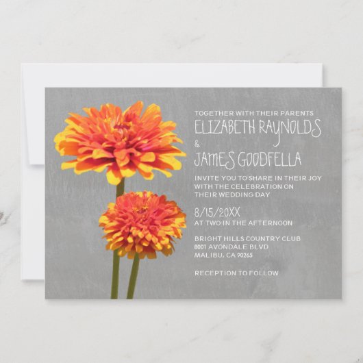 Zinnia Wedding Invitations Kaart (Voorkant)