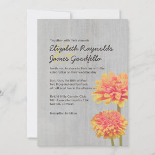 Zinnia Wedding Invitations Kaart