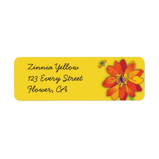 "Zinnia Yellow" Etiket (Voorkant)