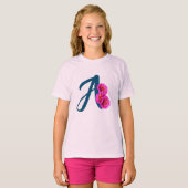 Zinniabloemen Monogram Initiaal A T-shirt (Voorkant volledig)