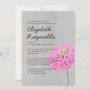 Zinnias Bridal Shower Invitations Kaart
