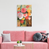 Zinnia's en Asters | Tadeusz Makowski Canvas Afdruk (Insitu (Woonkamer))