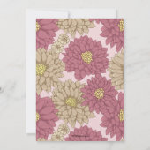 Zinnias Floral Invitation Kaart (Achterkant)