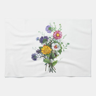 Zinnias, Hollyhocks & Sunflower Bouquet van Prevos Theedoek