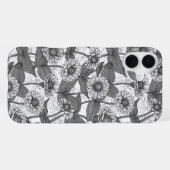 Zinnia's, monochome op wit iPhone hoesje (Achterkant horizontaal)