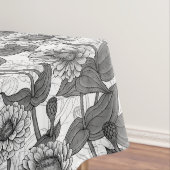 Zinnia's, monochome op wit tafelkleed (Voorbeeld)