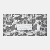 Zinnias, monochrome sur blanc (Clavier et souris)