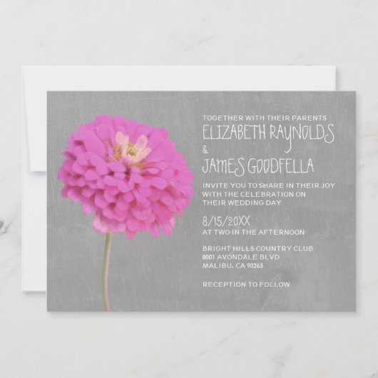 Zinnias Wedding Invitations Kaart (Voorkant)