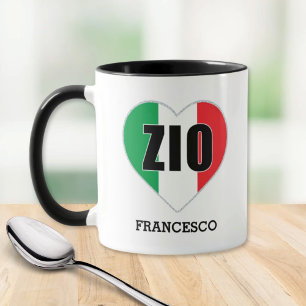 ZIO Italien Oncle Drapeau Coeur Mug