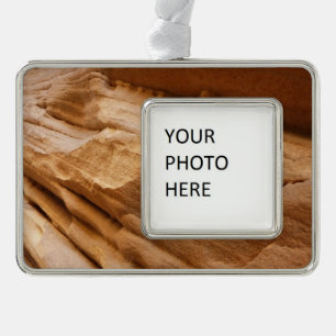 Zion Canyon Wall II Red Rock Abstracte fotografie Verzilverd Kader Ornament