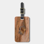 Zion Chipmunk op Red Rocks Bagagelabel (Voorkant verticaal)