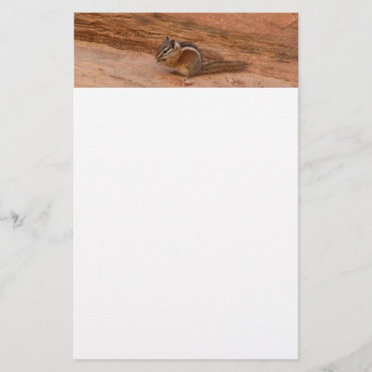 Zion Chipmunk op Red Rocks Briefpapier (Voorkant)