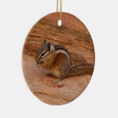 Zion Chipmunk op Red Rocks Keramisch Ornament (Rechts)
